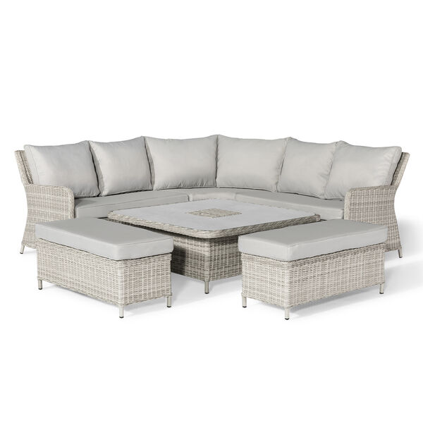 Maze - Oxford Royal Rattan Corner Dining Sofa Set with Ice Bucket & Rising Table - Ceramic Glass product image