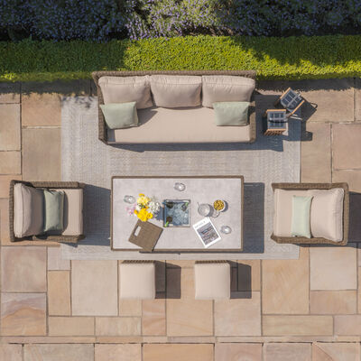Maze - Winchester Sofa Rattan Dining Set with Ice Bucket & Rising Table - Ceramic Glass product image