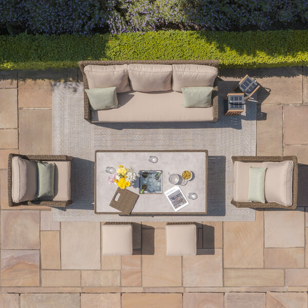Maze - Winchester Sofa Rattan Dining Set with Ice Bucket & Rising Table - Ceramic Glass product image