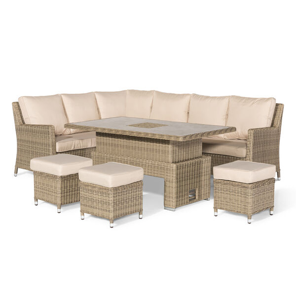 Maze - Winchester Corner Rattan Dining Set with Ice Bucket & Rising Table - Ceramic Glass product image