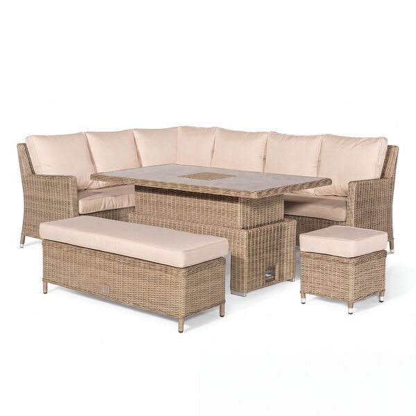 Winchester Corner Dining Set With Rising Table (Ceramic Glass)