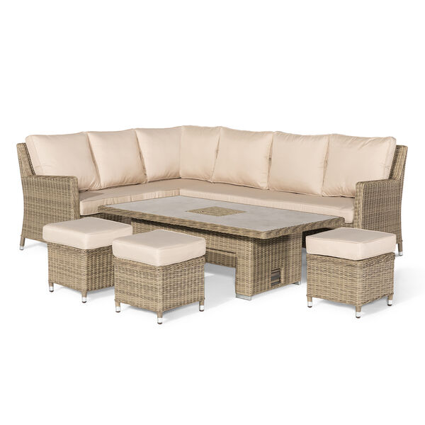 Maze - Winchester Corner Rattan Dining Set with Ice Bucket & Rising Table - Ceramic Glass product image