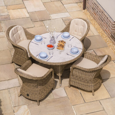 Maze - Winchester Heritage 4 Seat Round Rattan Dining Set - Ceramic Glass product image