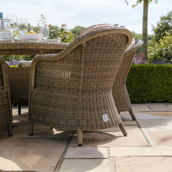 Maze - Winchester 8 Seat Round Dining Set with Heritage Dining Chairs & Woven Lazy Susan - Ceramic Glass product image
