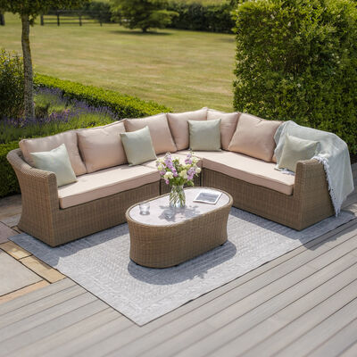 Maze - Winchester Large Rattan Corner Sofa Set - Ceramic Glass product image