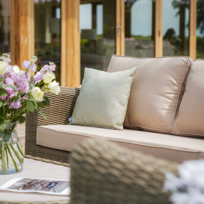 Maze - Winchester Large Rattan Corner Sofa Set - Ceramic Glass product image