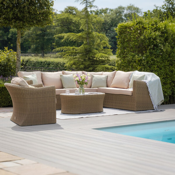 Maze - Winchester Large Rattan Corner Sofa Set with Armchair - Ceramic Glass product image
