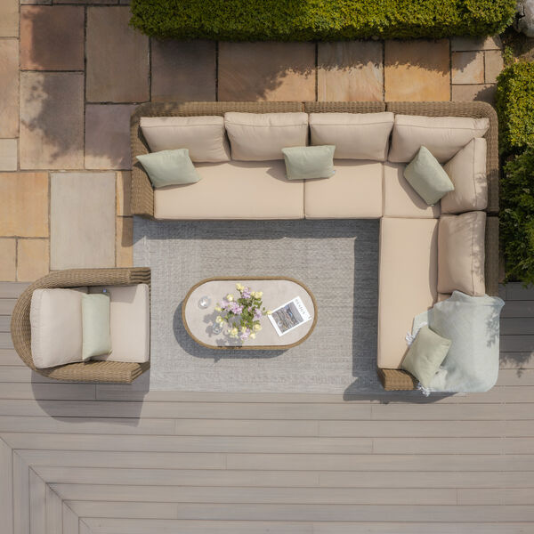 Maze - Winchester Large Rattan Corner Sofa Set with Armchair - Ceramic Glass product image