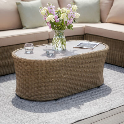 Maze - Winchester Large Rattan Corner Sofa Set with Armchair - Ceramic Glass product image