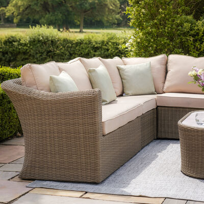 Maze - Winchester Large Rattan Corner Sofa Set with Armchair - Ceramic Glass product image