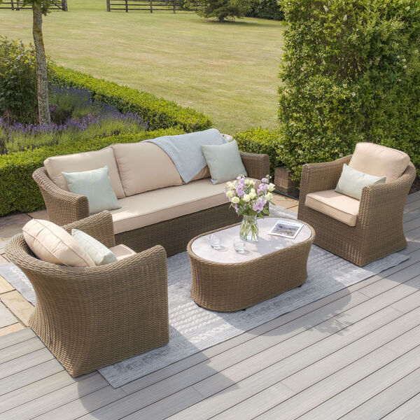 Maze - Winchester 3 Seat Rattan Sofa Set - Ceramic Glass product image