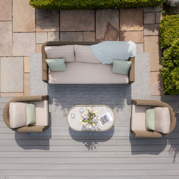 Maze - Winchester 3 Seat Rattan Sofa Set - Ceramic Glass product image