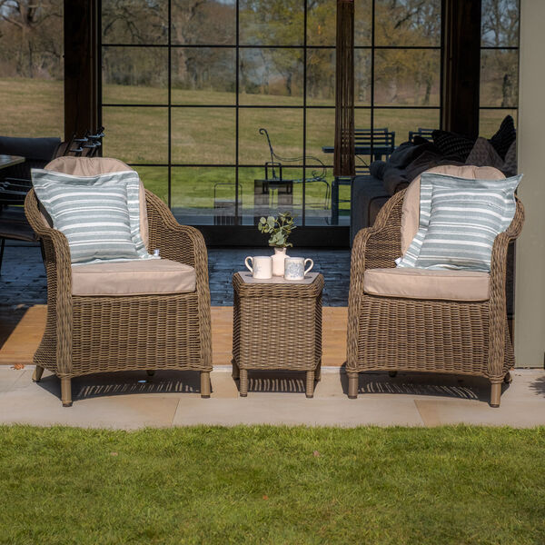 Maze - Winchester 3 Piece Rattan Bistro Set - Ceramic Glass product image