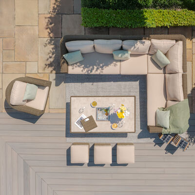 Maze - Winchester Deluxe Large Rattan Corner Dining Set with Rising Table & Armchair - Ceramic Glass product image