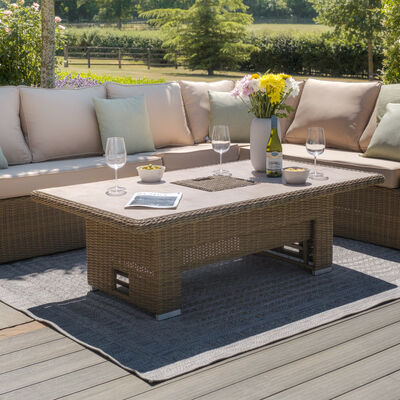 Maze - Winchester Deluxe Large Rattan Corner Dining Set with Rising Table & Armchair - Ceramic Glass product image