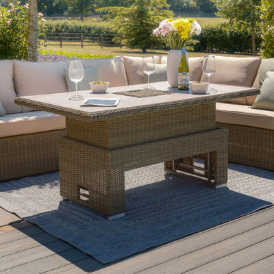 Maze - Winchester Deluxe Large Rattan Corner Dining Set with Rising Table & Armchair - Ceramic Glass product image