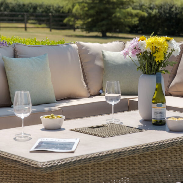 Maze - Winchester Deluxe Large Rattan Corner Dining Set with Rising Table & Armchair - Ceramic Glass product image