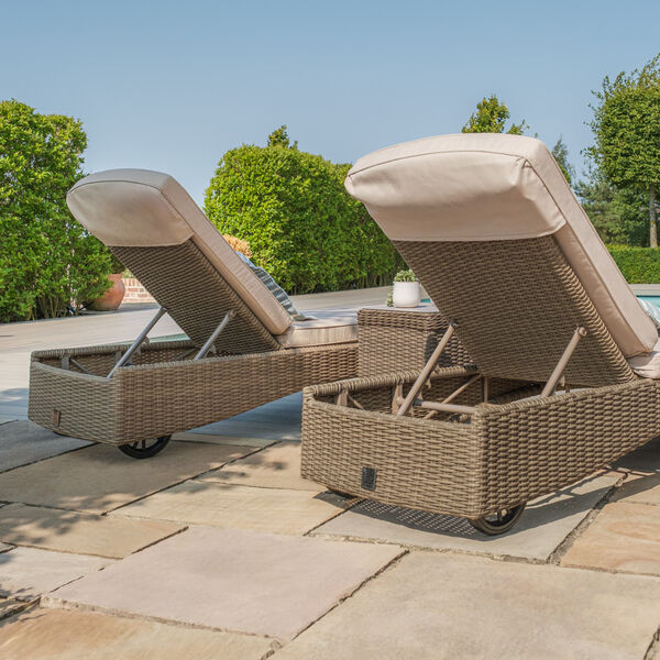 Maze - Winchester Rattan Sunlounger Set - Ceramic Glass product image