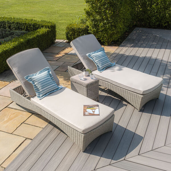 Maze - Oxford Rattan Sunlounger Set - Ceramic Glass product image