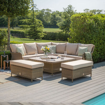 Maze - Winchester Royal Corner Rattan Dining Set with Ice Bucket & Rising Table - Ceramic Glass product image