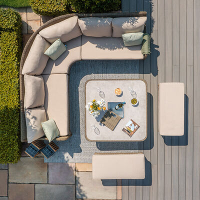 Maze - Winchester Royal Corner Rattan Dining Set with Ice Bucket & Rising Table - Ceramic Glass product image