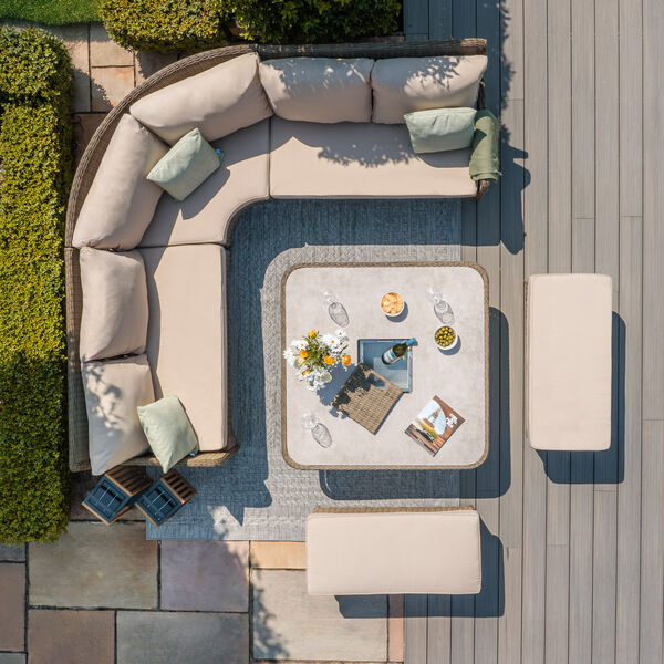 Maze - Winchester Royal Corner Rattan Dining Set with Ice Bucket & Rising Table - Ceramic Glass product image