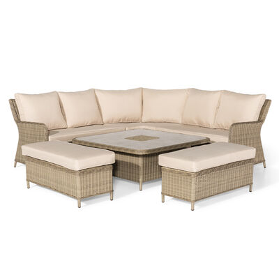 Maze - Winchester Royal Corner Rattan Dining Set with Ice Bucket & Rising Table - Ceramic Glass product image