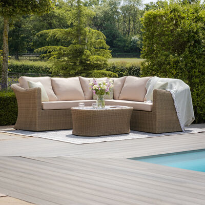 Maze - Winchester Small Rattan Corner Sofa Set - Ceramic Glass product image
