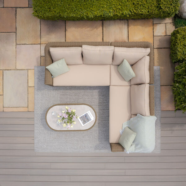 Maze - Winchester Small Rattan Corner Sofa Set - Ceramic Glass product image