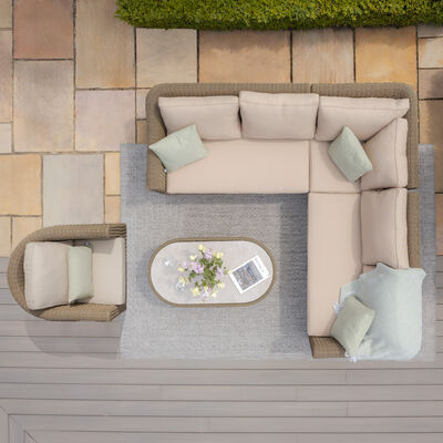 Maze - Winchester Small Rattan Corner Sofa Set with Armchair - Ceramic Glass product image