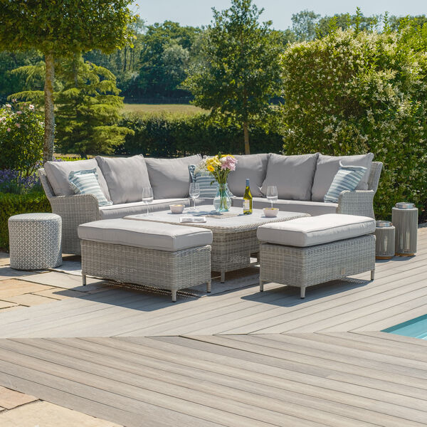 Maze - Oxford Royal Rattan Corner Dining Sofa Set with Ice Bucket & Rising Table - Ceramic Glass product image