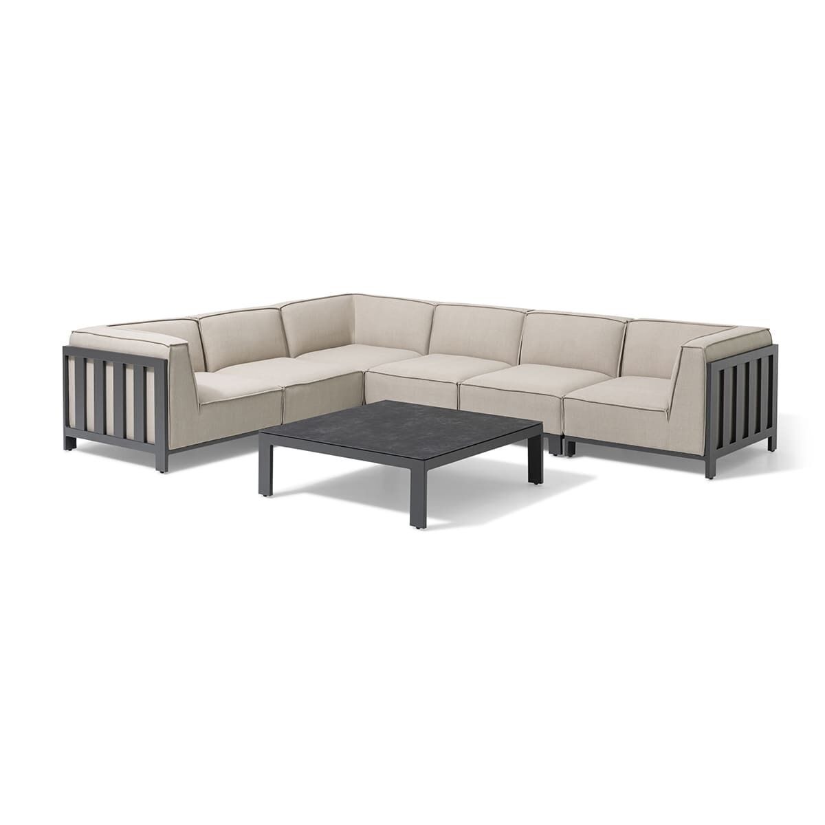 Maze - Outdoor Fabric Ibiza Medium Corner Sofa Set with Square Coffee Table - Oatmeal product image