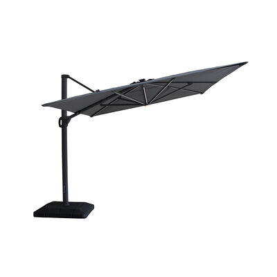 Maze - Aramis Solar LED 3m x 4m Rectangular Rotating Cantilever Parasol with Base - Charcoal Grey product image