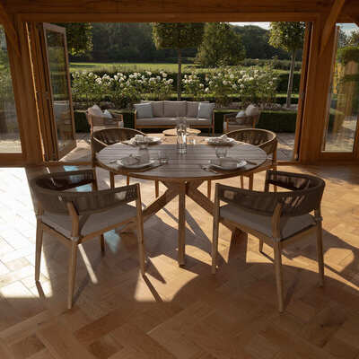 Maze - Porto Rope Weave 4 Seat Round Dining Set product image