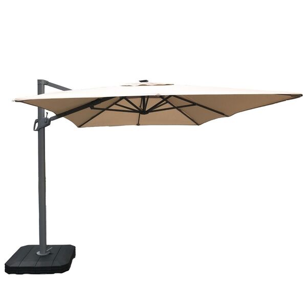 Maze - Atlas 2.4m x 3.3m Rectangular Rotating Cantilever Parasol With LED Lights - Beige product image