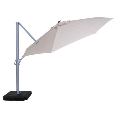 Maze - Zeus 3.5m Round Rotating Cantilever Parasol With LED Lights - Beige product image
