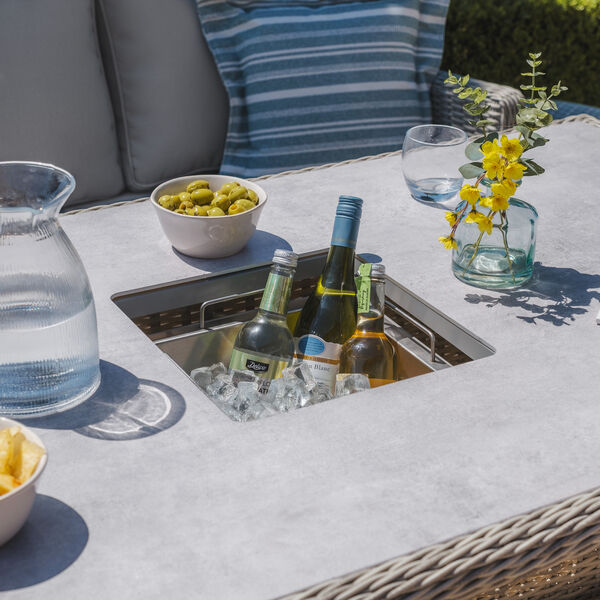 Maze - Oxford Deluxe Large Rattan Corner Dining Set with Rising Table & Armchair - Ceramic Glass product image