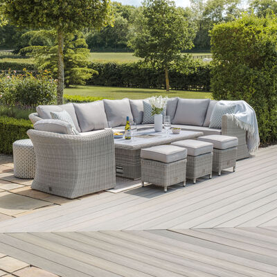Maze - Oxford Deluxe Large Rattan Corner Dining Set with Rising Table & Armchair - Ceramic Glass product image