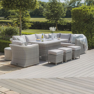 Maze - Oxford Deluxe Large Rattan Corner Dining Set with Rising Table & Armchair - Ceramic Glass product image