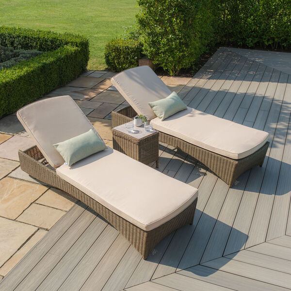 Maze - Winchester Rattan Sunlounger Set - Ceramic Glass product image
