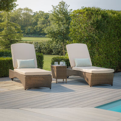 Maze - Winchester Rattan Sunlounger Set - Ceramic Glass product image