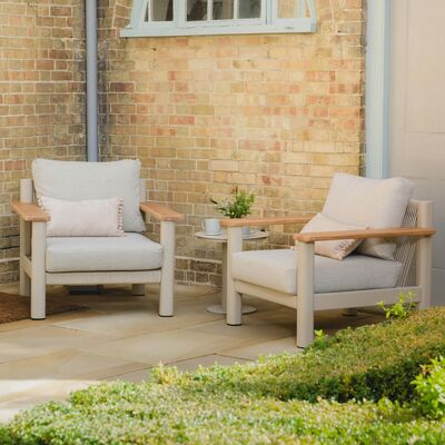 Sicily 2 Seat Lounge Set  - Latte Frame/Latte Cushion
