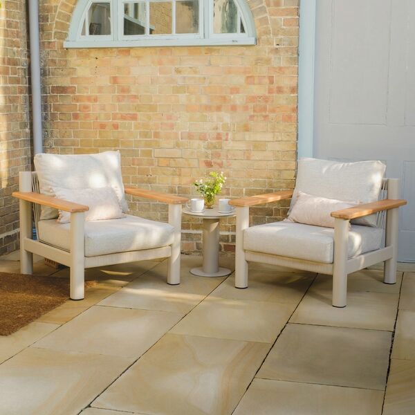 Sicily 2 Seat Lounge Set  - Latte Frame/Latte Cushion