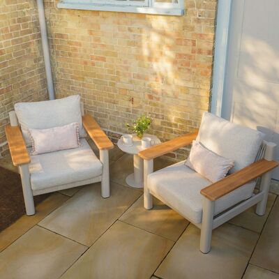 Sicily 2 Seat Lounge Set  - Latte Frame/Latte Cushion