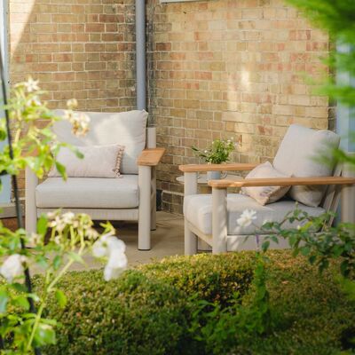 Sicily 2 Seat Lounge Set  - Latte Frame/Latte Cushion