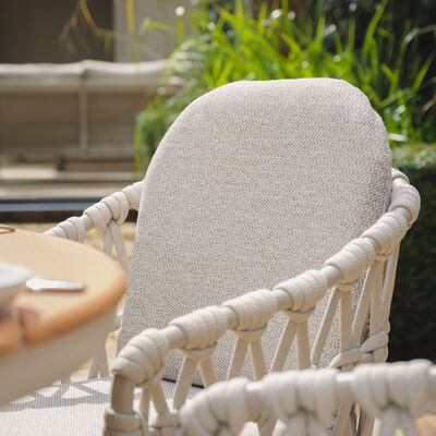 Maze - Sicily Open Rope Weave 6 Seat Round Pedestal Dining Set - Latte product image
