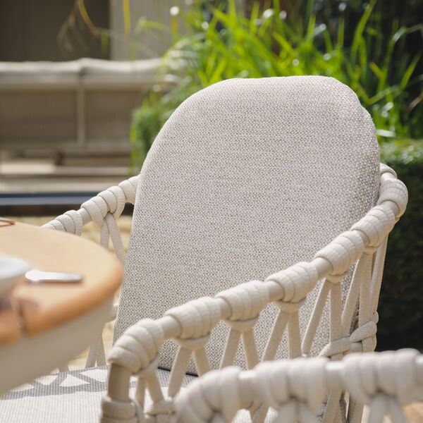 Maze - Sicily Open Rope Weave 6 Seat Round Pedestal Dining Set - Latte product image