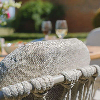 Maze - Sicily Open Rope Weave 6 Seat Round Pedestal Dining Set - Latte product image