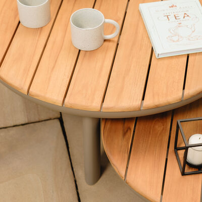 Maze - Outdoor Fabric Sicily Corner Sofa Set with Round Coffee Tables - Café product image