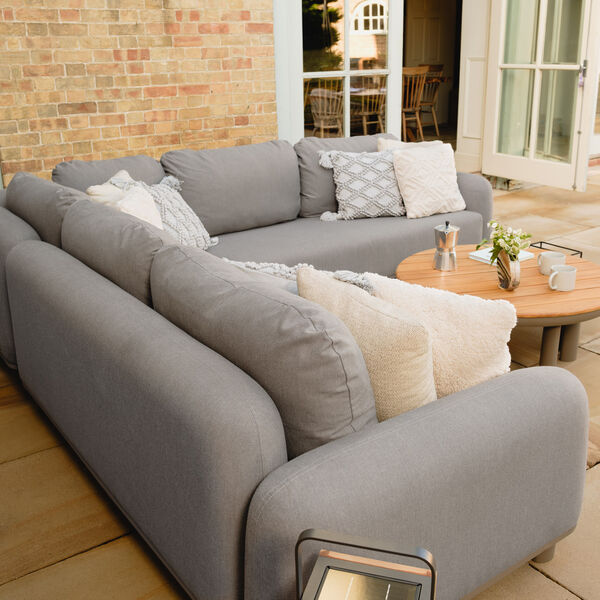 Maze - Outdoor Fabric Sicily Corner Sofa Set with Round Coffee Tables - Café product image